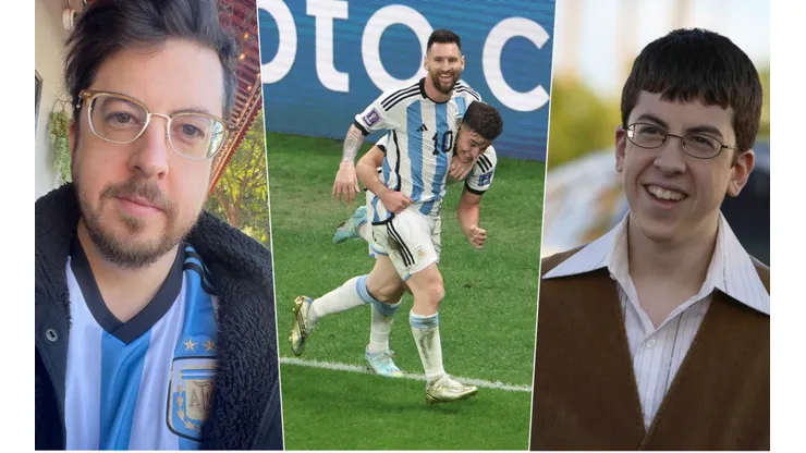 McLovin feliz con la camiseta albiceleste.