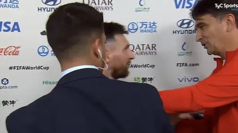 Messi y Dalic se saludaron cariñosamente en la zona mixta