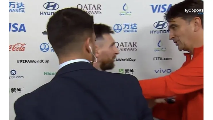 Messi y Dalic se saludaron cariñosamente en la zona mixta