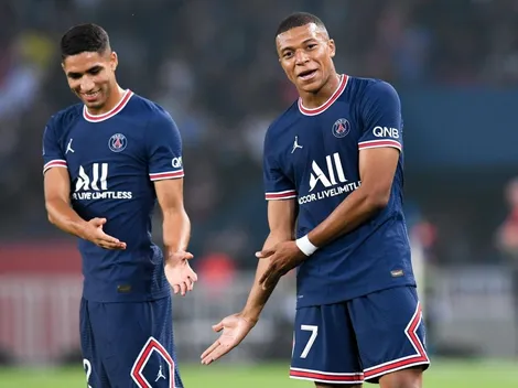La alegría de Mbappé por su amigo Hakimi