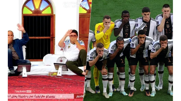 El gesto de Alemania acusando censura fue motivo de burla para la TV de Qatar