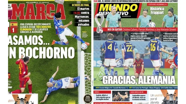 "Pasamos... un bochorno": la portadas de España tras la clasificación