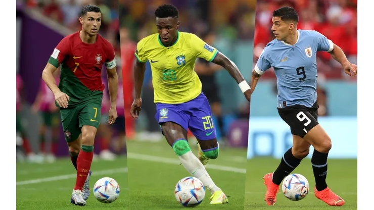 Cristiano, Vinicius y Luis Suárez comandan a Portugal, Brasil y Uruguay respectivamente.