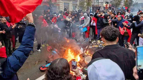 La celebración marroquí en Bruselas subió rápidamente de voltaje y terminó en graves disturbios