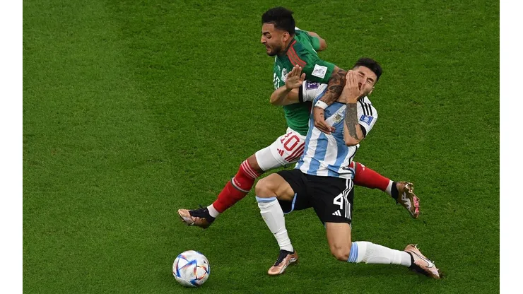 El golpe que Alexis Vega le dio a Gonzalo Montiel en el duelo entre Argentina y México por el Grupo C del Mundial de Qatar 2022.