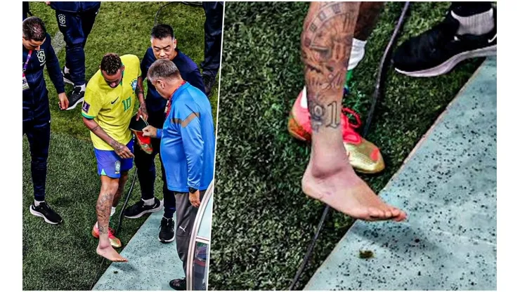 El tobillo hinchado de Neymar: esguince por trauma directo.