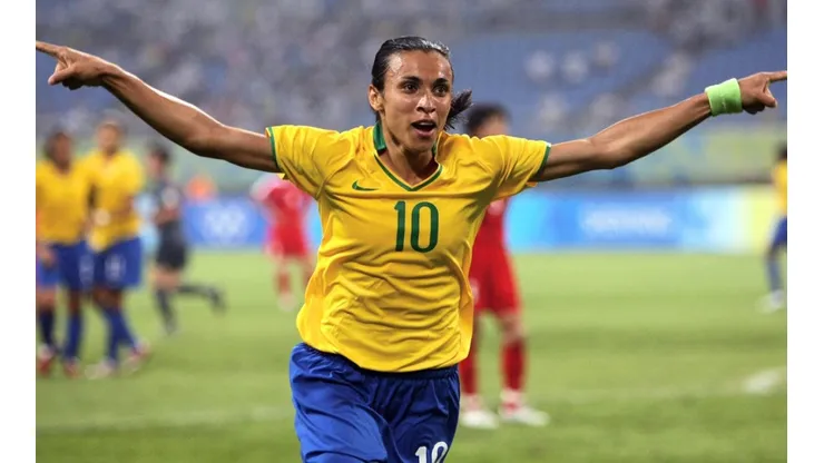 Marta anotando para Brasil en los JJ.OO
