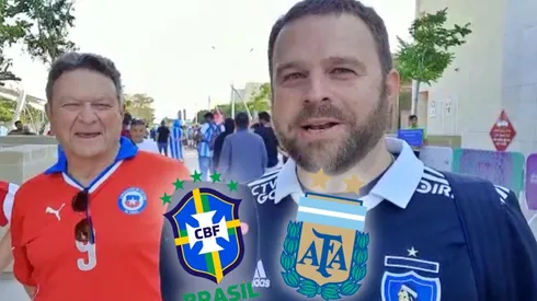 Dos chilenos disfrutan de la copa del mundo en Qatar.