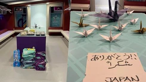 El plantel de Japón limpió el camarín después de su histórica victoria