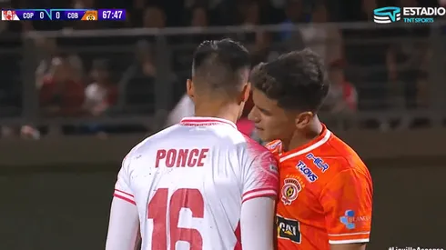 Camilo Ponce y Nicolás Palma expulsados en la ida de la final por el ascenso entre Copiapó y Cobreloa.