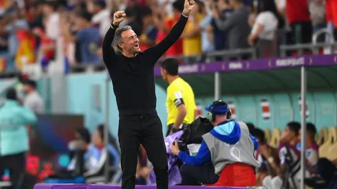 Luis Enrique exultante tras la goleada