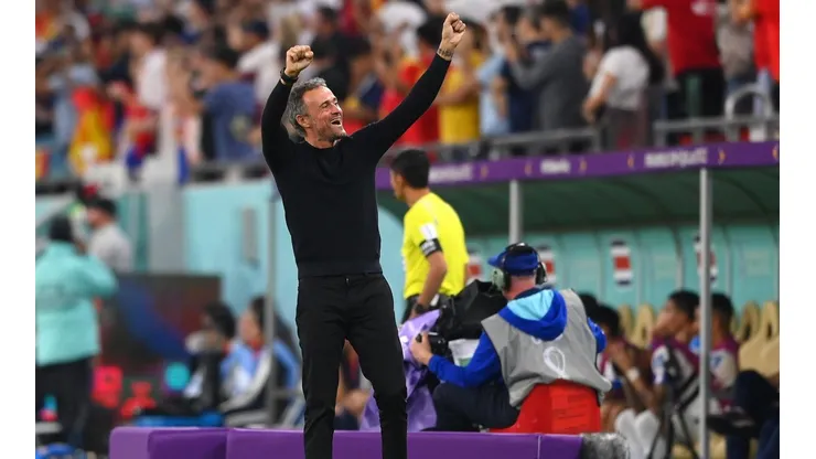 Luis Enrique exultante tras la goleada