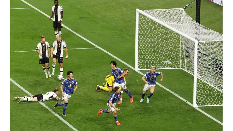 Japón celebra uno de sus goles contra Alemania