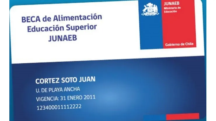 Tarjeta Junaeb