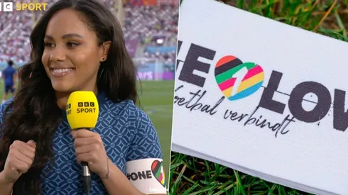 Alex Scott desafío a la FIFA usando el brazalete.
