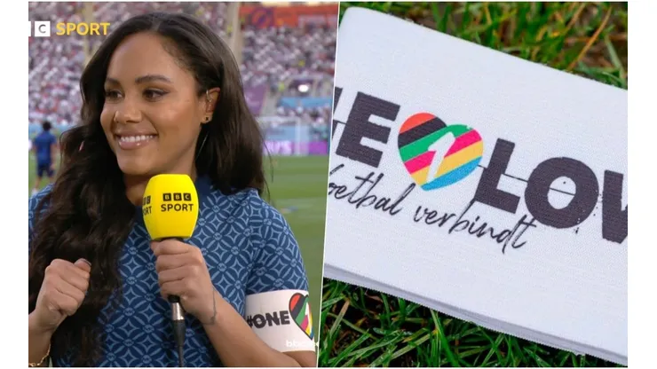 Alex Scott desafío a la FIFA usando el brazalete.