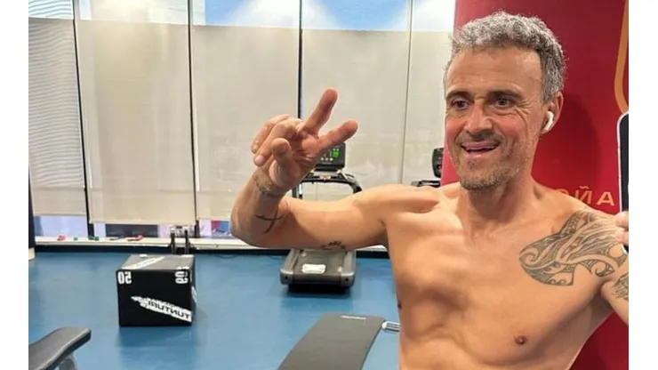 Luis Enrique está muy contento en Qatar junto a España