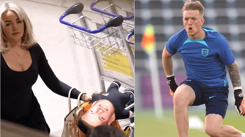 Más de alguno se rio en Inglaterra con el muñeco que llevaba Megan Pickford, la esposa de Jordan, en el equipaje con el que viajó a Qatar.