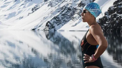 Bárbara Hernández en la Laguna del Inca