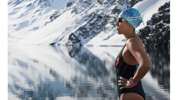 Bárbara Hernández en la Laguna del Inca