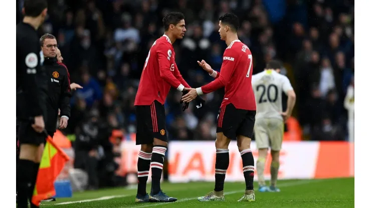 Varane y Cristiano Ronaldo en Manchester United