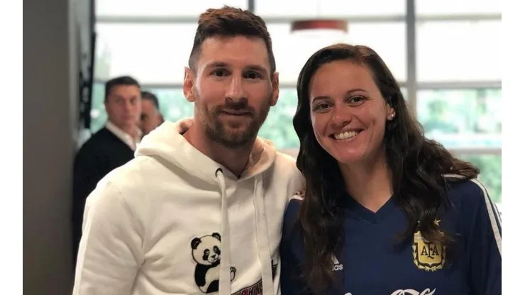 Lionel Messi y Flor Bonsegundo previo al Mundial de Francia 2019