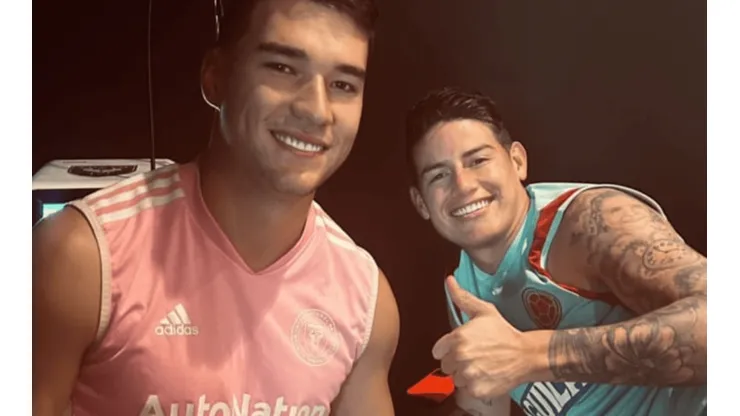 Robbie Robinson se topó con James Rodríguez en Miami, Estados Unidos. (Instagram stories).
