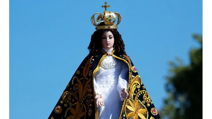 Imagen de la Virgen peregrina, en el marco de la peregrinacion al Santuario de Lo Vasquez, por el día de la Inmaculada Concepcion.