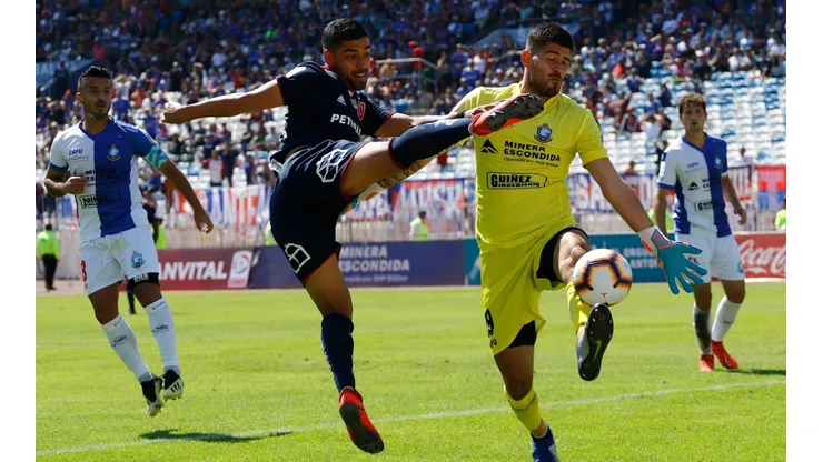 Agustín Rossi en uno de los cinco partidos que atajó para Deportes Antofagasta.