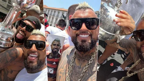 Arturo Vidal celebró con todo por las calles de Brasil