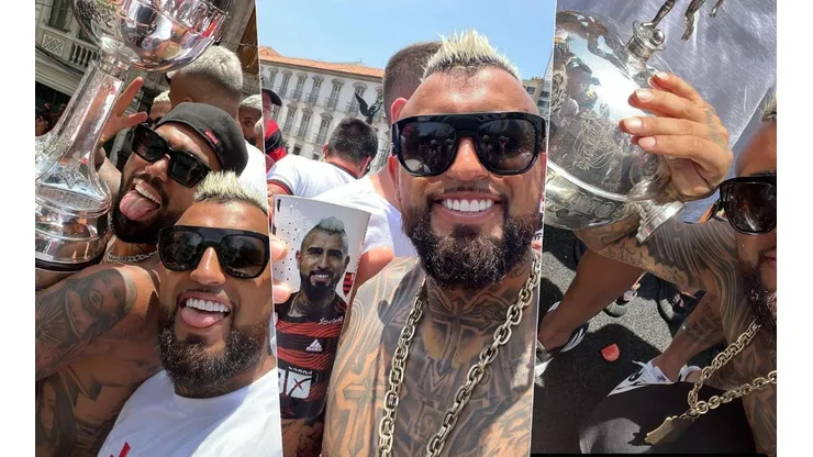 Arturo Vidal celebró con todo por las calles de Brasil