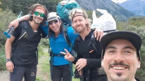 Sebastián Vettel como un mochilero más visitando Torres del Paine