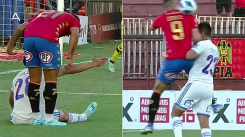 Gonzalo Espinoza y Leandro Garate recibieron respectivas tarjetas amarillas. (Capturas TNT Sports).
