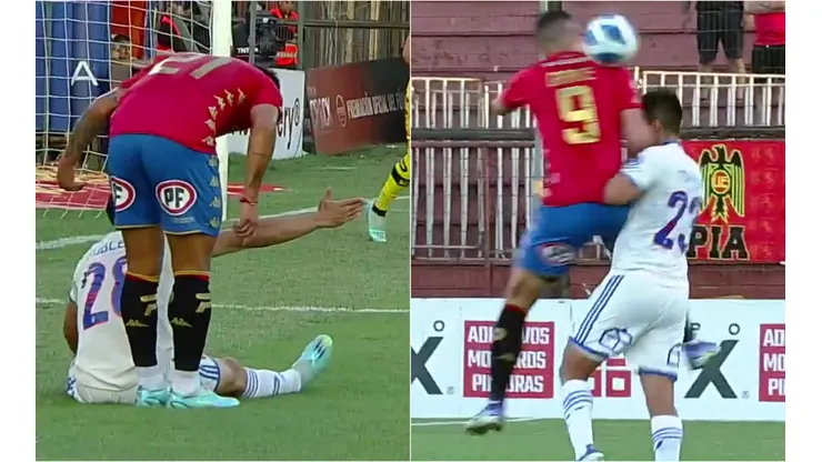 Gonzalo Espinoza y Leandro Garate recibieron respectivas tarjetas amarillas. (Capturas TNT Sports).