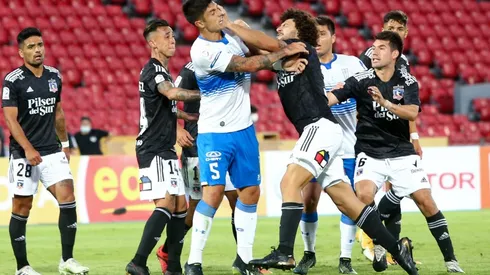 Maximiliano Falcón agredió a Valber Huerta sobre el final de la Supercopa 2020 que la UC le ganó a Colo Colo en marzo de 2021.