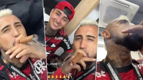 Vidal y el puro campeón de Copa Libertadores.