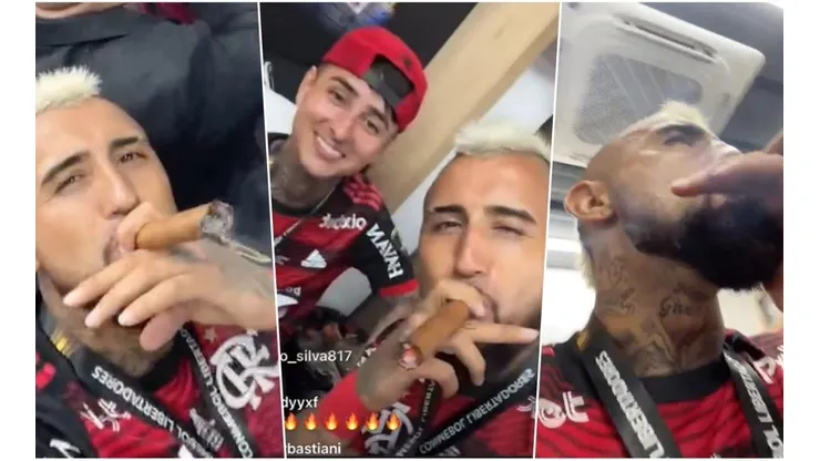 Vidal y el puro campeón de Copa Libertadores.