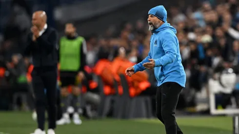 Jorge Sampaoli en acción en la semifinal de vuelta de la UEFA Conference League, que el Feyenoord de Holanda le ganó al Olympique de Marsella.