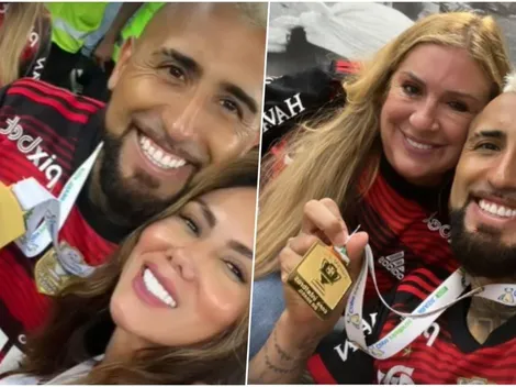 El festejo de Vidal campeón de Copa de Brasil