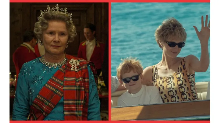 Imelda Staunton como la Reina Elizabeth II y Elizabeth Debicki como la Princesa Diana.