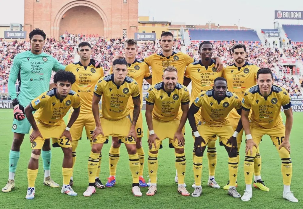 El equipo titular de Udinese ante Bologna sin Alexis ni Damián Pizarro. Foto: Udinese