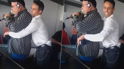 Jorge Valdivia no pasa desapercibido en su visita al estadio Monumental como comentarista radial