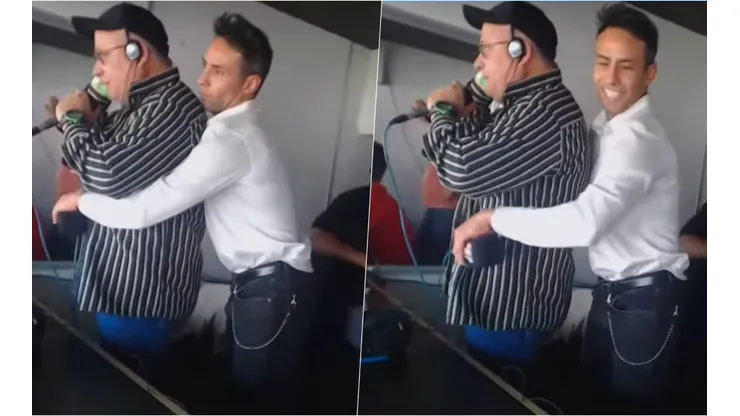 Jorge Valdivia no pasa desapercibido en su visita al estadio Monumental como comentarista radial