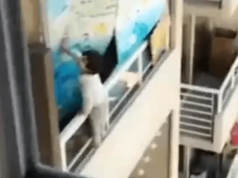 Video muestra a menor jugando en la baranda del piso 21 de un edificio