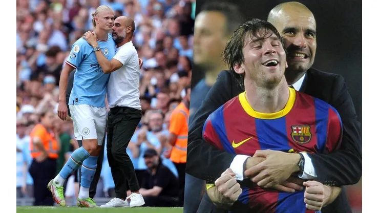 Pep está fascinado con el gran presente goleador de Haaland, pero olvidar a Messi es sencillamente imposible para él.