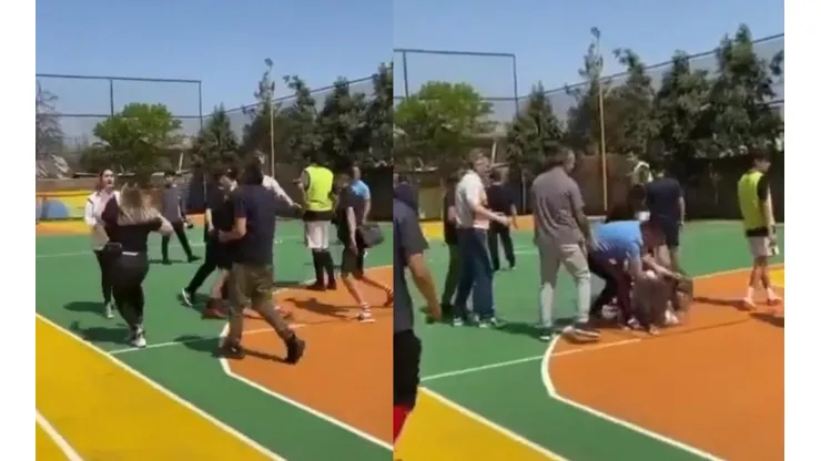 La trifulca entre los apoderados del colegio en La Cisterna.