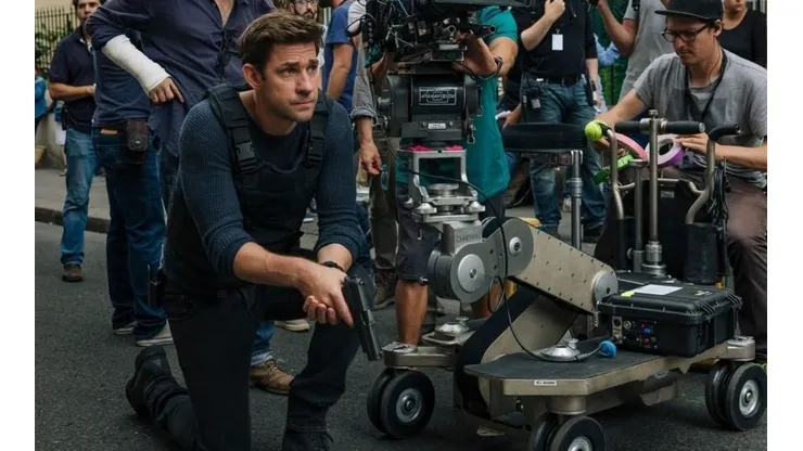 John Krasinski en las grabaciones de Jack Ryan para Prime Video.