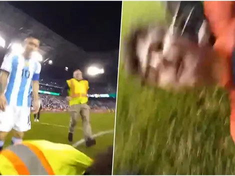 El video que graba hincha argentino que invade el campo por Messi