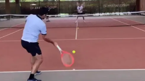 Cristian Garin entrenó junto al ex número uno del mundo, el ruso Daniil Medveded.