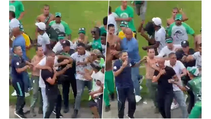 Mayer Candelo, técnico de Deportivo Cali, fue agredid por hinchas.